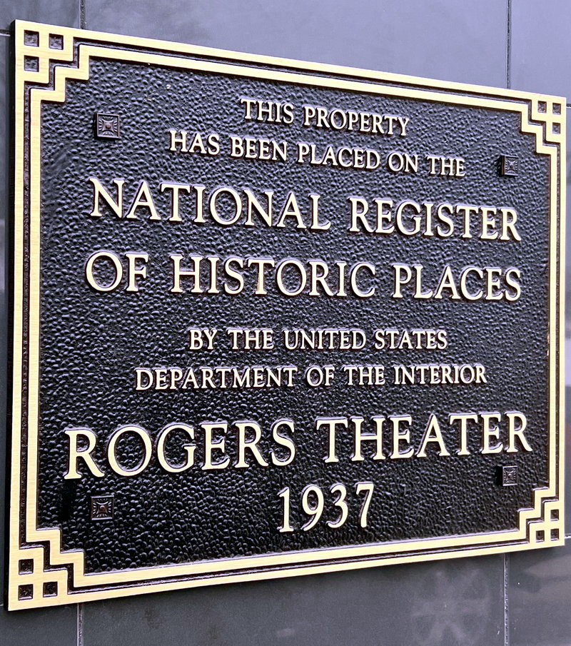 Rogers Theater - Plaque